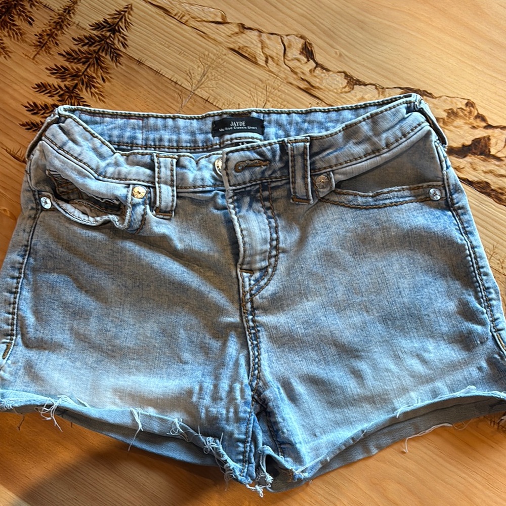 True Religion Women's Light Blue Jean Shorts